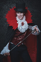 man vampire in cloak