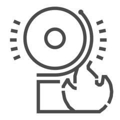 Fire alarm, square line vector icon.