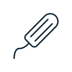 Menstrual and Sanitary Tampon Line Icon. Hygiene and Health Concept. Editable Stroke. Isolated Vector Illustration