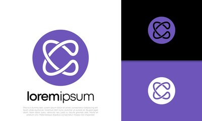 Initials C logo design. Initial Letter Logo. Innovative high tech logo template.
