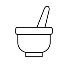 Mortar and pestle icon isolated on white background