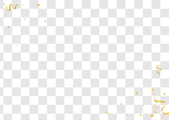 Gold Ribbon Paper Vector Transparent Background.