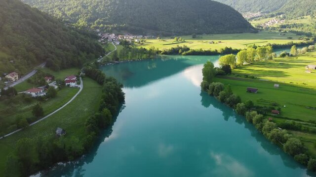 The amazing turquoise Soča river in Slovenia.
