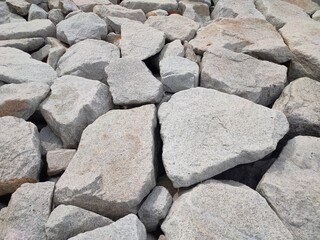  Stone breakwater on the beach