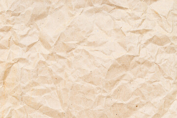Crumpled brown paper. Brown recycle paper background.