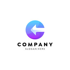 Letter c logo colorful gradient template design