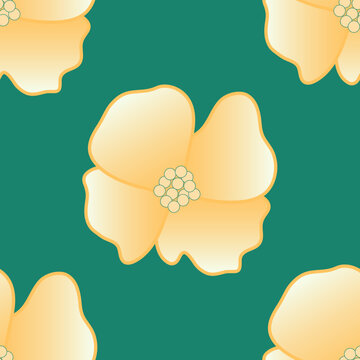 Floral Ombre Green Seamless Pattern 