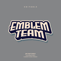 emblem team sport text effect editable premium vector © Typelogi
