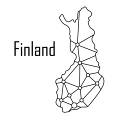 Finland map icon, vector illustration in black color on a white background.