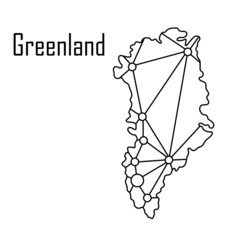 Greenland map icon, vector illustration in black on a white background.
