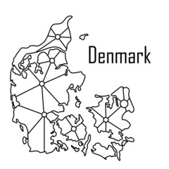 Denmark map icon, vector illustration in black on a white background.