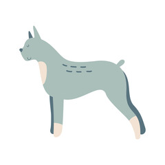 Isolated vector illustration of a Boxer dog