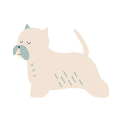 Isolated vector illustration of a West Highland White terrier dog