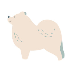 Isolated vector illustration of a Samoyed dog