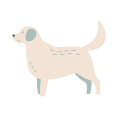 Isolated vector illustration of a Golden retriever dog