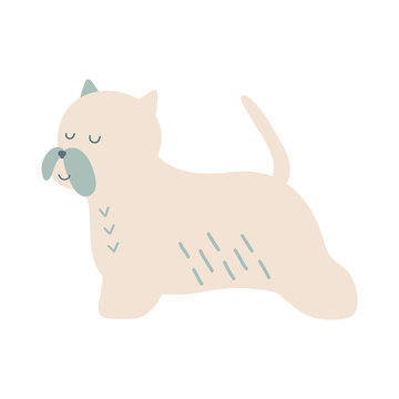 Isolated vector illustration of a West Highland White terrier dog