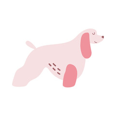 Isolated vector illustration of a Spaniel dog