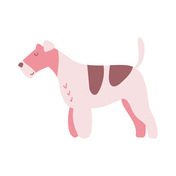 Isolated vector illustration of a Fox terrier dog