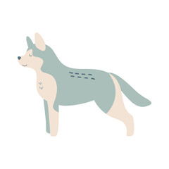 Isolated vector illustration of a Husky dog
