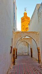 Arch passage in historic city, Habous district, Casablanca, Morocco