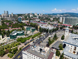 Sochi aerial panoramic view, Russia