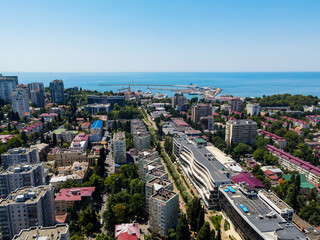 Naklejka premium Sochi aerial panoramic view, Russia