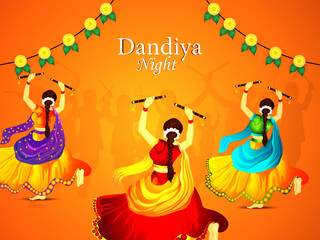 Vector illustration of happy navratri celebration greeting card