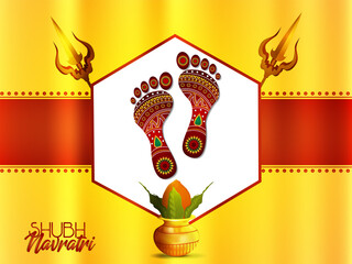 Happy navratri celebration greeting card