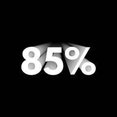 85% Discount Eighty Five Percent Off 3D Numeric Letter Abstract Minimal Digital Modern Font Typography Creative Initial Vector