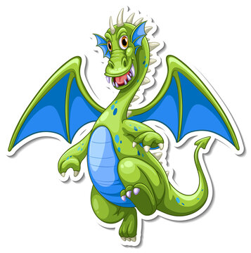 Fantasy Dragon cartoon character sticker