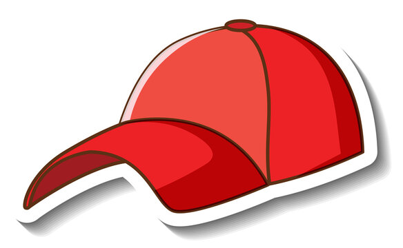 A sticker template with a red cap isolated