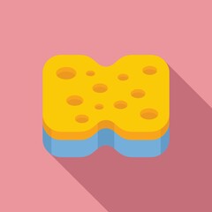 Dish sponge icon flat vector. Clean wash