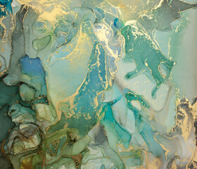 alcohol ink with gold. flyer, business card, flyer, brochure, poster, for printing. trend vector