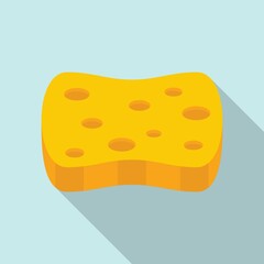 Bathroom sponge icon flat vector. Wash foam