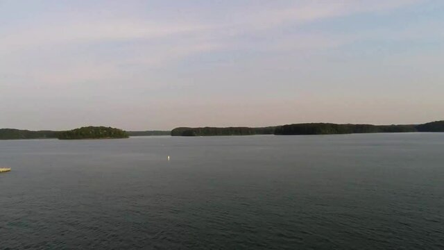 baeutiful aerial views at lake hartwell south carolina and georgia