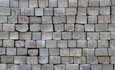 Square Building Sand-Lime Bricks Stacked Texture Background
