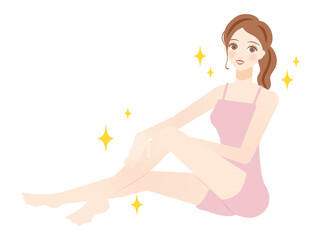 脱毛した女性　美脚