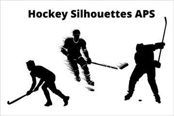 set of hokey silhouettes ,  line isolated or logo isolated sign symbol vector, outline and stroke style Collection of high-quality black style vector illustration,