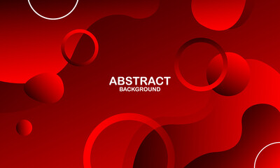 Liquid color background design. Red elements with fluid gradient. Dynamic shapes composition. Vector illustration