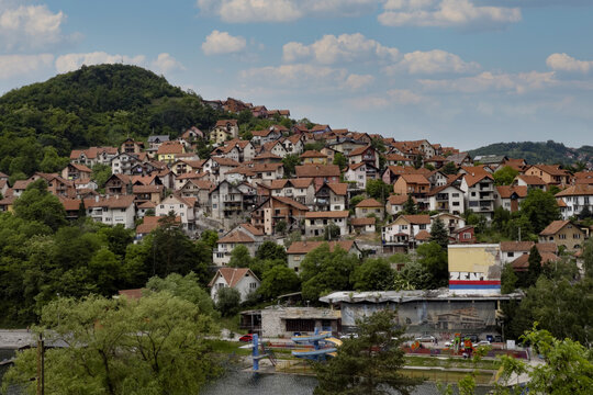 Picturesque town in the slope Uzice, Serbia