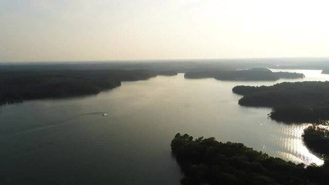 beautiful aerial views at lake hartwell south carolina and georgia