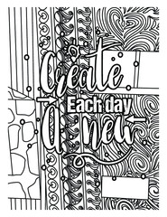 Creat day a new coloring book.motivational Quotes coloring book design. inspirational quotes