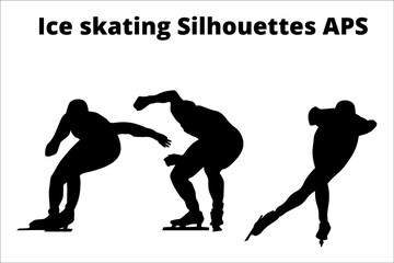 set of ice skating silhouettes ,  line isolated or logo isolated sign symbol vector, outline and stroke style Collection of high-quality black style vector illustration,