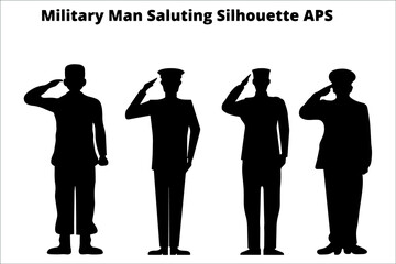 set of military man saluting silhouettes ,  line isolated or logo isolated sign symbol vector, outline and stroke style Collection of high-quality black style vector illustration,