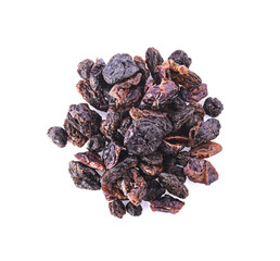 dried blueberries, cherries,cranberries  isolated on white background