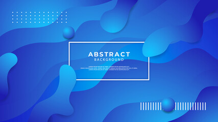 Blue wavy fluid background. Dynamic textured geometric element. Modern gradient light vector illustration.