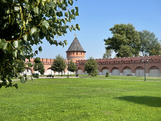 Fototapeta na wymiar Tula kremlin historical fortress with park