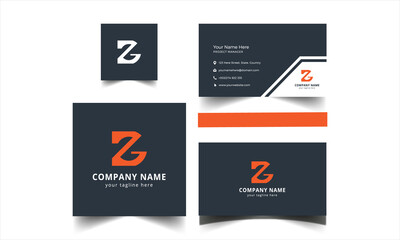 Initial Letter Z Creative Abstract  Logo and Business  Card