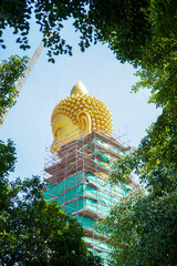 The big Buddha statue is being built.

