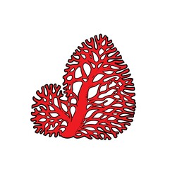 Big sea corall  color variation for coloring page isolated on white background